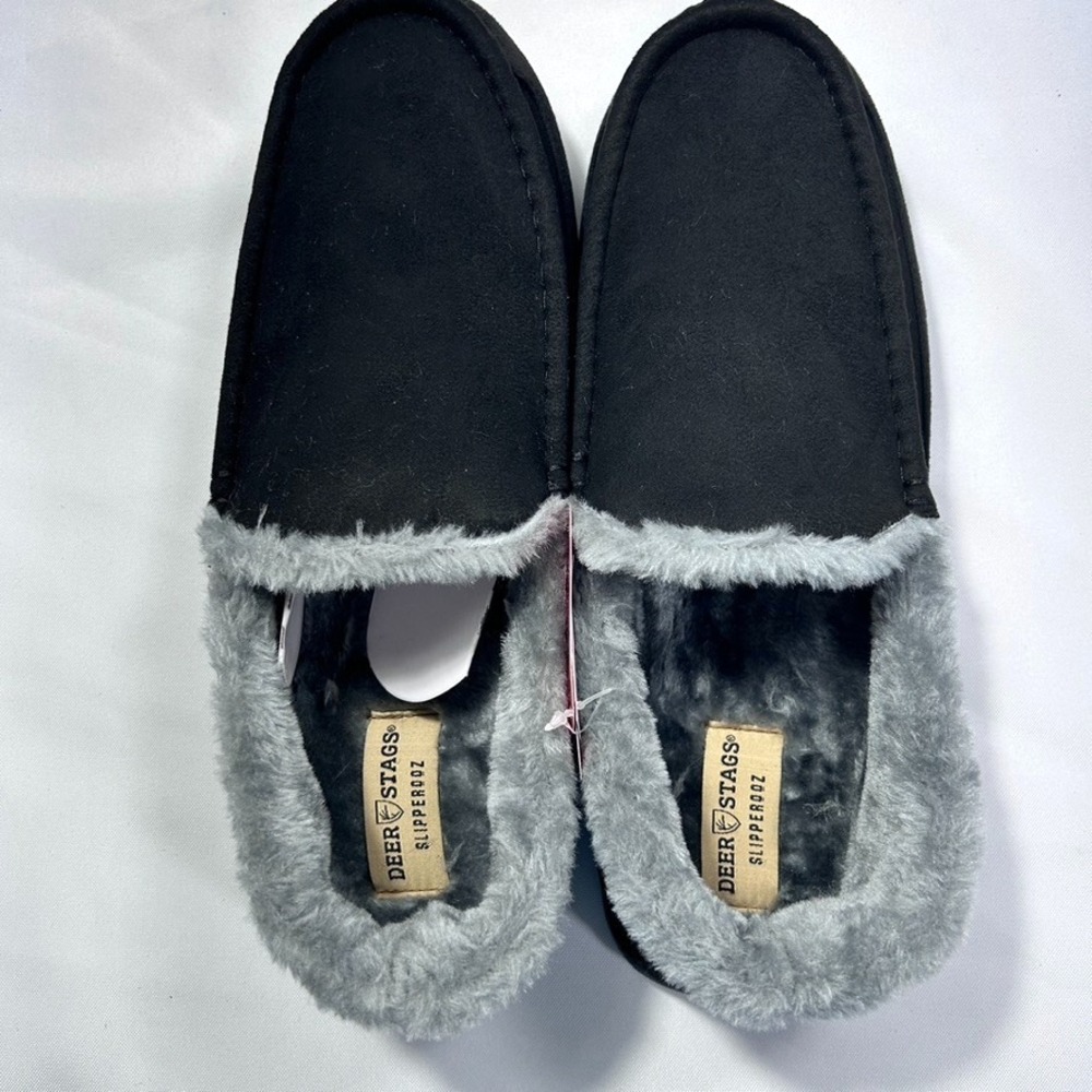 Deer Stags Spun Microsuede Slipper S.U.P.R.O Technology Men's Black US 13W - Picture 7 of 10